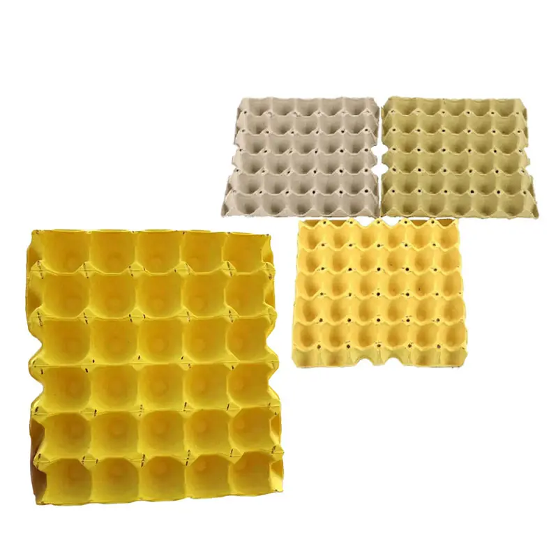 30 Pulp Egg Tray Manufacturers Wholesale Ordinary Yellow Gray White Egg Tray Degradable Egg Tray