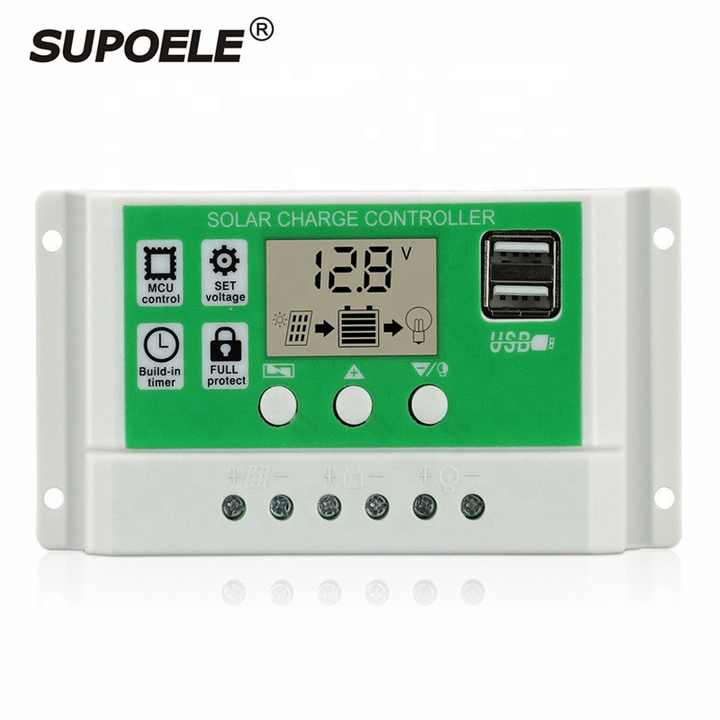 30A 20A 10A Solar Charge Controller Solar Panel 12V 24V Auto