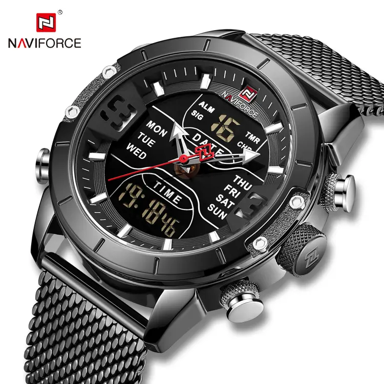 NAVIFORCE 9153 बी बी relojes डिजिटल लक्जरी ब्रांड में 2020 गर्म बिक्री पुरुषों के लिए घड़ियों कलाई घड़ी जापान movt क्वार्ट्ज wach