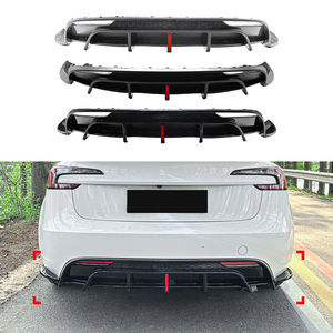 Amp-Z Tesla Model 3 2024+ Rear Bumper Lip Carbon Fiber Texture Matte Finish Tuning Style Exterior Modification - Product Image 1