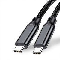 Câble USB-C double Raided, transfert de données 20 Gbit/s, sortie vidéo 8K, charge rapide PD 240W 5A, conducteur en cuivre pur tressé en nylon, pour appareil photo