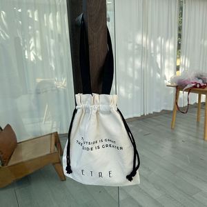 Wholesale Natural Color Cotton <b>Drawstring</b> <b>Pouch</b> Bag Organic Cotton Canvas Tote Handbags - Product Image 5