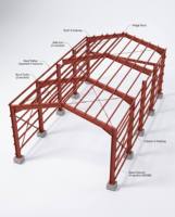 Entrepôt industriel préfabriqué en acier durable et moderne pour usage en centre commercial et en garage, avec services de fabrication sur mesure