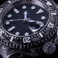 Montres en fibre de carbone blanches étanches avec boîtier en fibre de carbone intégrale NH35, logo personnalisé OEM ODM, luxe, super lumineuses