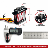 Servomoteur sans noyau 22KG XQ-S2221D, boîtier en aluminium CNC, engrenage en acier inoxydable, haute vitesse 0.10s, étanche, 8.4V, pour avion RC et UAV