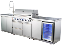 Armoires de cuisine en acier inoxydable, anti-eau, anti-rouille, pour barbecue, pour l'extérieur, sur mesure