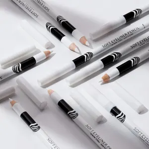 Lápis de delineador macio branco para maquiagem, madeira de seda, 12 unidades, caixa com 12 unidades