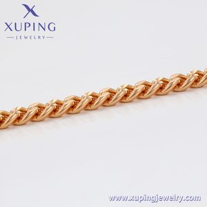 X000916695 गहने थोक विंटेज पर्यावरण कॉपर 18k सोने का रंग प्लेटेड फैशन सरल यूनिसेक्स लिंक चेन हार - Product Image 4