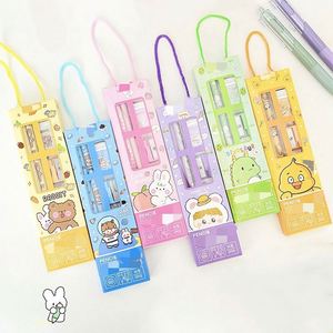 Ensemble de papeterie 5-en-1 en plastique pour enfants : crayons, règle, gomme – Idéal pour l'école, le bureau ou comme cadeau - Product Image 1