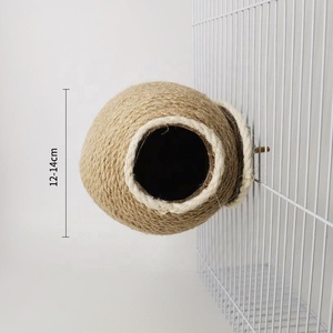 Yeni doğal hindistan cevizi kabuğu kuş yuvalama ev asılı kordon ile küçük Pet Parakeets Finches serçeler yuvalar interaktif oyuncak - Product Image 6