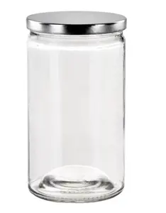 Calypso Wide Mouth Glass Candle Jar with Airtight Glass Lid 16 oz - Glassnow