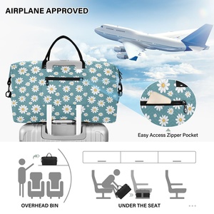 High Quality Daisy Flower Duffel Sports <b>Training</b> Gym <b>Bags</b> Set Custom Print Travel Leisure Fitness Gym <b>Bag</b> and Cosmetic Pouch - Product Image 5