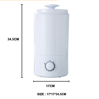 Humidificateur ultrasonique électrique en plastique de 4 L avec brume fraîche et aromathérapie pour la maison, l'hôtel et le bureau