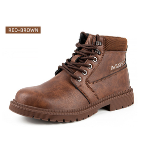 Léger <span class=keywords><strong>En</strong></span> Cuir véritable hommes bottes de travail Chaussures de Sécurité De La construction - Product Image 3