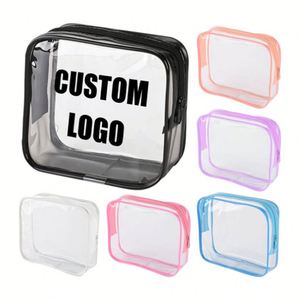 Bolsa de Cosméticos Transparente de PVC Portátil en Oferta, Bolsa de Almacenamiento de Artículos de Aseo para Viaje, Bolsa de Almacenamiento Unisex con Logotipo Personalizado - Product Image 1