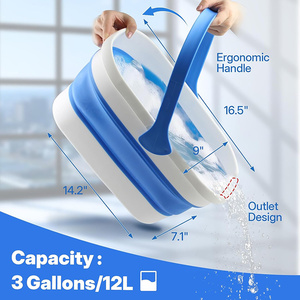 <span class=keywords><strong>Seau</strong></span> de nettoyage pliable, bac à eau portable en plastique, <span class=keywords><strong>bassine</strong></span> de lavage rétractable pour l'entretien ménager <span class=keywords><strong>et</strong></span> les outils de nettoyage domestique - Product Image 4