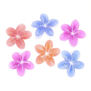 Pince à cheveux fleur frangipanier 8 cm avec motif coloré pour femmes et filles - Product Image 1