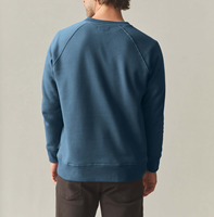 Sweat-shirt en molleton à col rond et manches raglan pour homme, coupe ample, logo personnalisé en tissu, faible MOQ, vente en gros, streetwear, pull-over