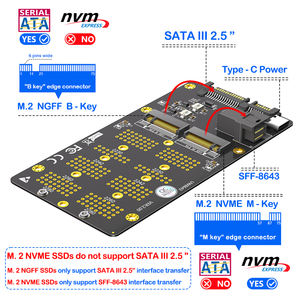 <span class=keywords><strong>2</strong></span> in 1 <span class=keywords><strong>M</strong></span>.<span class=keywords><strong>2</strong></span> SSDアダプターサポート<span class=keywords><strong>M</strong></span>.<span class=keywords><strong>2</strong></span> NGFF to for III & NVMe to SFF-8643 for 2230-2280 SSD在庫 - Product Image 2