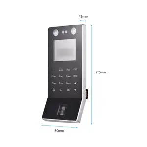 Relógio de tempo com cartão perfurado e sistema de controle de acesso Terminal de atendimento biométrico de tempo com rosto e impressão digital
