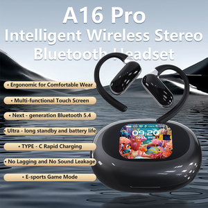 <span class=keywords><strong>A16</strong></span> Pro 2025 Deportes Auriculares inalámbricos con pantalla LED Precio de fábrica 144 Idiomas OWS Pantalla táctil Auriculares Batería de larga duración - Product Image 4