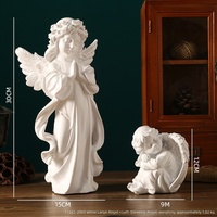 Ornements d'Ange Rétro Européens, Statues en Résine et Plâtre Américaines, Sculptures de Petits Anges, Décorations de Bureau Françaises, Accessoires