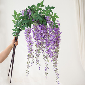 Fiore di Glicine Artificiale Gigante, Ramo Lungo 180cm, per Arco Nuziale, Decorazione Sospesa per Interni - Product Image 2