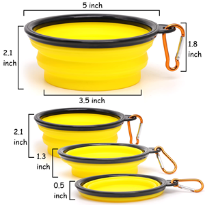 Manufacturer Custom Logo & Color Portable Collapsible Pet Cat <b>Dog</b> Travel Water and Food Dish Bowl with Carabiner - Product Image 2