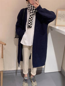 Cardigan d'hiver coréen pour filles, manteau épais en <span class=keywords><strong>laine</strong></span> tricotée, <span class=keywords><strong>veste</strong></span> en tricot, cardigans longs en cachemire pour femmes - Product Image 2