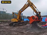MOTEK Godet de criblage rouge avec moteur, pompe et engrenage pour le tri du sol et des roches, pour excavatrice 5-60MT