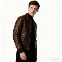 Veste en cuir véritable de haute qualité pour homme, décontractée, écologique, imperméable, avec fermeture éclair sur le devant, motif de lettres brodées, taille XS