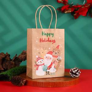 Sac en papier kraft de luxe écologique haut de gamme avec poignée, idéal pour les cadeaux de Noël, les promotions et les bonbons, impression intégrale – Offre Spéciale - Product Image 4