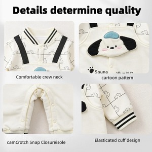 Mono de bebé con cuello y estampado de perro para primavera y otoño, de punto de algodón suave con estampado de dibujos animados, para recién nacidos de 0 a 5 años, ropa de bebé. - Product Image 4