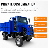 Camion benne diesel automatique robuste à forte capacité de charge, neuf, avec 4 roues, puissant mini-transporteur 4x4