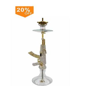Stock américain!! Ensemble d'accessoires complet Sheesha Portable narguilé <span class=keywords><strong>Chicha</strong></span> résine russe strass cristal diamant <span class=keywords><strong>AK47</strong></span> narguilé Shisha - Product Image 3
