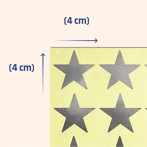 Custom Five Star Scratch Off Stickers Glossy Silver <b>Paper</b> Self Adhesive Wall Sticker Promotional Activities - Product Image 2