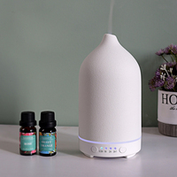 Humidificateur d'air en porcelaine pour bureau à domicile Diffuseur d'huiles essentielles en céramique Diffuseur d'arômes ultrasonique électrique Humidificateur d'air