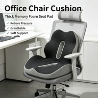 Coussin de siège ergonomique en mousse à mémoire de forme - Soulagement du coccyx et de la sciatique pour chaise de bureau, compressé sous vide