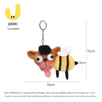 Peluche chiot abeille mignonne en polyester avec rembourrage en coton PP, figurine amusante, breloque de sac, porte-clés, cadeau d'anniversaire pour filles