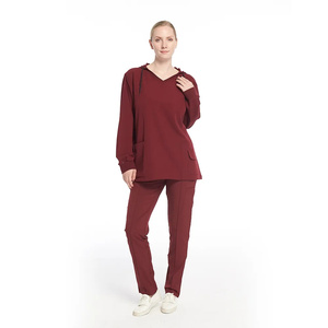 <span class=keywords><strong>Sweat</strong></span>-shirt à capuche surdimensionné de grande taille avec pantalon droit, ensembles d'uniformes d'<span class=keywords><strong>infirmière</strong></span> vierge - Product Image 1
