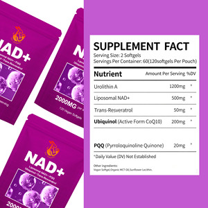 Cápsulas Veganas de NAD+ de Marca Privada con Urolithin A y NAD+ Liposomal y PQQ, Suplemento de NAD+ para la Producción de Energía Celular - Product Image 3