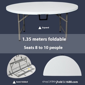 1.8 moderno semplice tavolo da pranzo pieghevole in plastica multiuso per la casa all'aperto per piccoli appartamenti legno-pannello mobili da esterno - Product Image 6