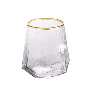 Óculos de vidro martelado, óculos para vinho martelado, em forma de diamante, dourado/prateado, 2020 - Product Image 6