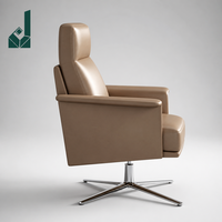 Chaise de bureau de direction de luxe en cuir à dossier haut, pivotante, avec base métallique, pour PDG, directeur, bureau, lieu de travail, salle de conférence