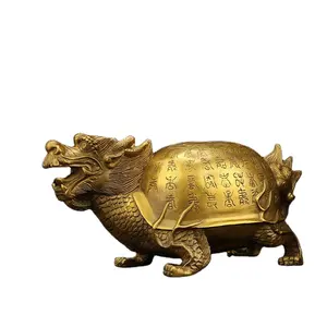Estatuas de dragón Fengshui de alta calidad más vendidas, escultura de latón para adornos de decoración de oficina