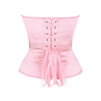 Haut corset bustier en satin sans bretelles pour femme avec bonnets intégrés, dos lacé et baleines, idéal pour les soirées et les clubs