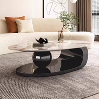 Table Basse Ovale Nordique de Salon Moderne Luxe Grande Taille Design Boule de Thé Meuble de Maison en Métal