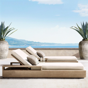 Mobilier d'extérieur miami couché teck double places classique chaise longue <span class=keywords><strong>de</strong></span> jardin en bois teck <span class=keywords><strong>lit</strong></span> <span class=keywords><strong>de</strong></span> <span class=keywords><strong>jour</strong></span> - Product Image 1