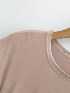 Nouveau t-<span class=keywords><strong>shirt</strong></span> d'été une pièce personnalisé à manches évasées hauts ajustés doux t-shirts moulants pour femmes - Product Image 5
