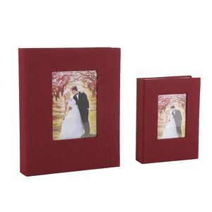Álbum de fotos de lino superventas transfronterizo de 6 pulgadas, estilo intercalado con páginas interiores de PP con ventana, álbum de fotos - Product Image 5